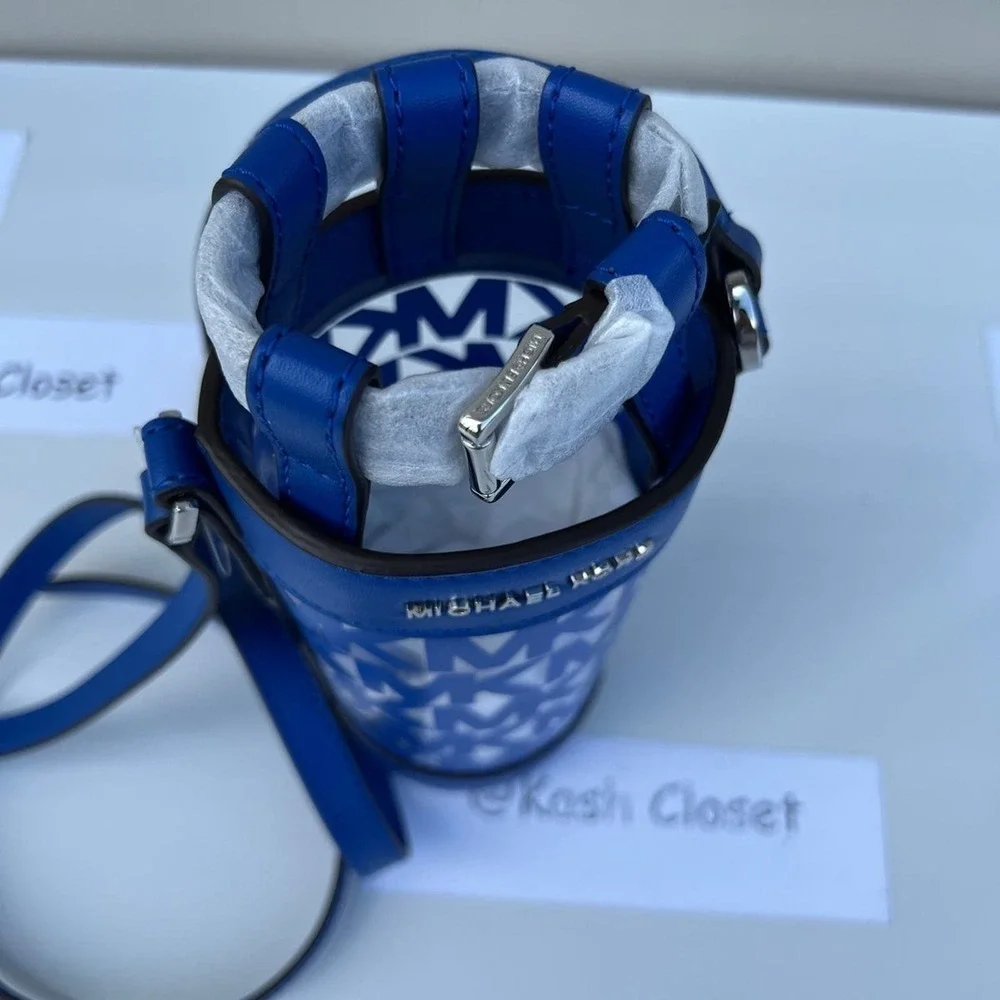 Michael Kors Water Bottle Crossbody Holder MK Giftable Electric Blue - Picture 6 of 10